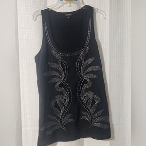 Express Sz Small Sleeveless Black With Metallic Accent.Party.Date Night.